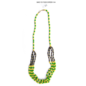 Collar de Cuentas Multicapa Verde, Amarillo, Negro y Chapado en Oro, Joyería Unisex a un Precio de Mayoreo Increíble - Product Image 2