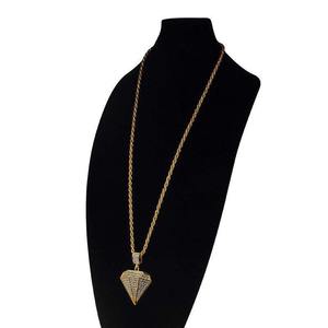 Collar con Colgante Geométrico de Moissanita Redonda con Corte Brillante, Chapado en Plata y Oro, Estilo Hip Hop, Joyería Hecha a Mano, Regalo Unisex - Product Image 3