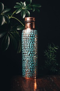 Botella de Agua de Cobre con Acabado Oscuro, Botella de Agua de Cobre Color Chocolate, Botella de Agua de Cobre con Acabado Sólido, Botella de Cobre para Uso al por Mayor - Product Image 2