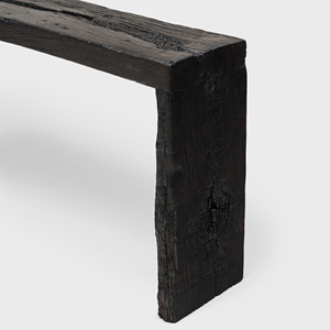 Luxury Espresso Reclaimed Elm Waterfall <b>Table</b> Handcrafted Solid <b>Wood</b> Modern <b>Rustic</b> Coffee Console and Accent <b>Table</b> with Rich - Product Image 6