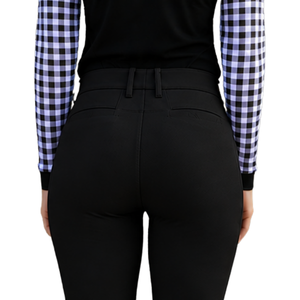 Culotte d'équitation noire pour femme, taille haute, extensible, avec grip aux genoux, pour l'entraînement et la compétition, style classique - Product Image 6