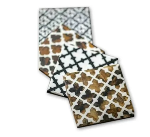 New Arrivals Bone Inlay Coaster in Green Resin With Leaf Design Tea Cup Coaster - Product Image 2