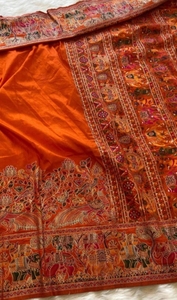 KV Woven Bollywood Viscose Rayon Saree (Orange)-Party Wear Wrinkle-Free & Reversible - Product Image 4