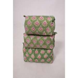 Bolsa de Maquillaje con Estampado Floral de Algodón, Bolsa de Cosméticos para Mujer, Bolsa de Aseo de Viaje con Cierre, Bonito Regalo Floral - Product Image 3