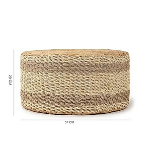 Customised Hot Selling <b>Adjustable</b> Water Hyacinth Ottoman High-quality Cushion Natural Woven <b>Stool</b> for School Use and other - Product Image 4