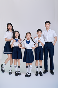 Camisa de Manga Corta Blanca para Estudiantes de Primaria, 65% Poliéster 35% Algodón, Popelina Tejida Vietnamita FMF (Camisa con Botones Blanca) - Product Image 3