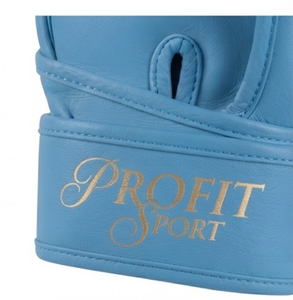 Gants de MMA bleus en PU, demi-doigts, avec sangle de poignet Velcro, pour adultes, entraînement d'arts martiaux - Product Image 6