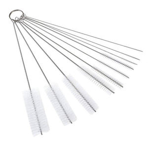 Tube <b>Brush</b> Nylon Bristles Fan Shaped End Mounted Galvanized Steel Wire Handle for Cleaning for Tubes <b>Bottles</b> Laboratory Use OEM - Product Image 4