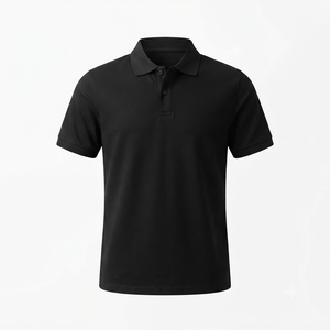 เสื้อเชิ้ตธุรกิจผู้ชายสำหรับฤดูร้อน ผ้าถักผสมคอตตอนและโพลีเอสเตอร์ แขนสั้น กันยับ สีพื้น ปักโลโก้ตามสั่ง รับผลิตแบบ OEM ขายส่ง - Product Image 1
