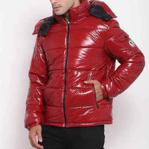 Veste à capuche rembourrée brillante pour l'hiver, veste matelassée unisexe - Product Image 5