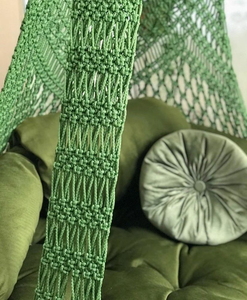 Hamac en macramé en coton bohème, fauteuil suspendu fait main, siège suspendu pour intérieur, extérieur, balcon, patio, jardin (vert, 72"X33") - Product Image 3