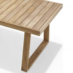 <b>Outdoor</b> Teak Wood Dining Table Slatted Top Rectangular Garden Table Weather Resistant Patio Furniture - Product Image 4