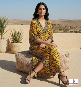 Women Custom Printed <b>Kaftan</b> Dress Loose Fit <b>Summer</b> Beach Wear Comfortable Lightweight Wholesale Export Manufacturer Supply - Product Image 4