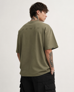 T-shirt en coton marron surdimensionné pour homme F2WIN, manches courtes, col rond, coupe décontractée, prix avantageux, vente en gros, respirant - Product Image 3