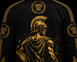 SINEWY SPORTS Chándal Deportivo Premium Vintage con Capucha y Estampado de Guerrero Espartano en Negro y Dorado para Hombre - Product Image 5