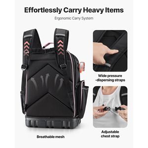 Zaino da lavoro a 56 tasche resistente allo strappo per elettricisti comoda borsa degli attrezzi - Product Image 4
