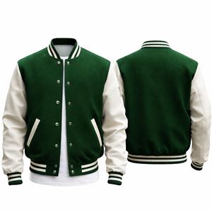 Blousons de baseball pour hommes de haute qualité, style streetwear personnalisé, pour le printemps et l'automne, décontractés, avec appliqué lettres et design color block - Product Image 5