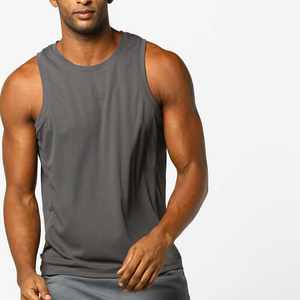 Camiseta sin Mangas para Hombre AL SWANS, Color Gris Oscuro, Cuello Redondo, Secado Rápido, Poliéster, Uso Casual, Logotipo Frontal - Product Image 1