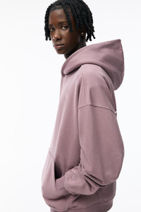 Unisex Oversized Mauve Hoodies Heavyweight 450GSM Fleece Streetwear Pullover with Kangaroo Pocket and Custom Logo Embroidery - Product Image 3