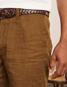 Pantalones Cortos de Algodón de Color Sólido para Hombre, con Bolsillos, Cintura Media, Estilo Casual, Cierre de Botón, Tejido Transpirable - Product Image 6