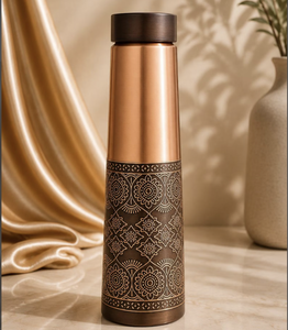 Bouteille d'eau en cuivre à motif bohème, couvercle à visser, isolée thermiquement, pour voyages, randonnées, adultes - Product Image 5