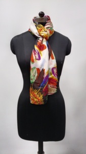 Elegant Women's Long 100% <b>Silk</b> <b>Scarf</b> Hand-Painted Abstract Pattern Multi-Functional Fashion Accessory All Seasons - Product Image 2