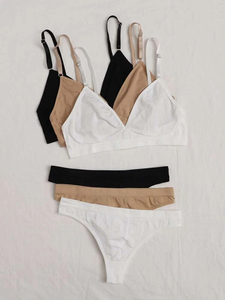 Sexy Lingerie Ribbed Panty Set Embroidery Ruffles Hollow Hole Comfortable Regular Wear Girl High Quality Workout Underwear 100% - Product Image 2