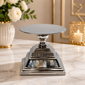 Porte-bougie colonne moderne de luxe en nacre, élégant support de bougie argenté haut de gamme pour la décoration intérieure, Halloween, Noël, salon - Product Image 1