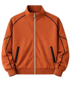 Conjunto Deportivo Personalizado Color Naranja Óxido para Hombre, Chaqueta con Cierre Completo y Pantalones Jogger, Fabricante de Ropa Deportiva y para Gimnasio - Product Image 1