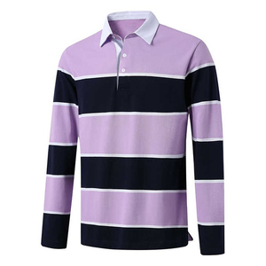 Chemises polo pour hommes, 2 boutons, coton, manches longues, piqué, col golf, chemises basiques respirantes, douces, classiques - Product Image 3