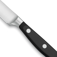 Couteau utilitaire professionnel de 4,5 pouces avec lame en acier inoxydable tranchante, manche noir à triple rivet pour la cuisine, les fruits, les légumes, la viande