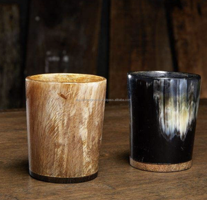 Verre à liqueur en corne de buffle de haute qualité, fait à la main, en corne naturelle, pour le vin, la bière, l'eau, le café, fabriqué en Inde - Product Image 5