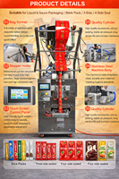 Machine d'emballage professionnelle à commande PLC pour le ketchup de tomate et les machines d'emballage de produits alimentaires liquides