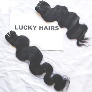 ผมแท้แบบอินเดีย 100% ไม่ผ่านการแปรรูป แบบลอนหลวมๆ สีดำ แบบ Remy  ถักด้วยเครื่องจักรแบบ Double Weft  เหมาะสำหรับต่อผม - Product Image 2