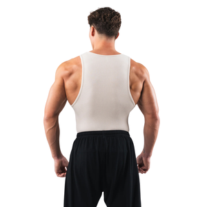 Camiseta sin mangas blanca acanalada para hombre, corte clásico, chaleco deportivo ligero, para gimnasio, entrenamiento, fitness, uso casual de verano, prenda básica - Product Image 2