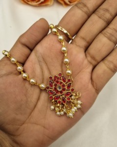 Designer <b>Pearl</b> Beaded Chain Necklace With Coordinating Earrings Floral Pendant Necklace <b>Set</b> Traditional Ethnic Partywear Jewelry - Product Image 4