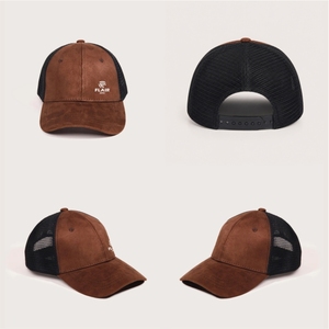 Casquette de camionneur vintage personnalisée en daim marron |   Casquette de baseball à dos en maille |   Casquette de sport réglable à fermeture snapback - Product Image 1