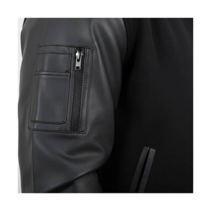 Chaqueta Universitaria de Béisbol Personalizada de Lana y Cuero Genuino para Hombre, Impermeable, Resistente al Viento, para Invierno, Personalización Frontal - Product Image 3