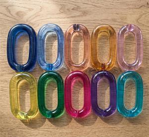 Décoration moderne en résine, chaîne à maillons transparents, ornement ovale, chaîne colorée entrelacée, style méditerranéen, 4 pièces, décoration de luxe pour la maison - Product Image 4