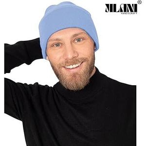 Jilani Handicraft Dark Blue Knitted <b>Beanie</b> <b>Hat</b> for <b>Men</b> - Product Image 2