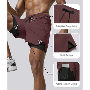 Shorts de sport pour hommes en tissu respirant personnalisé, shorts de jogging légers pour hommes, entraînement, course à pied et gym - Product Image 3