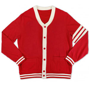 เสื้อคาร์ดิแกนไหมพรมถักลายหนาแบบวาร์ซิตี้ สีสั่งทำได้ ขอบยางยืด เสื้อกันหนาวหนา ป้องกันรอยยับ เหมาะสำหรับชุดนักเรียน - Product Image 1