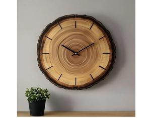 Wooden <b>Wall</b> <b>Clock</b> Round Modern Wood <b>Wall</b> <b>Clock</b> <b>Silent</b> Quartz Analog Bird Branch Pattern Decoration Wood <b>Wall</b> <b>Clock</b> - Product Image 2