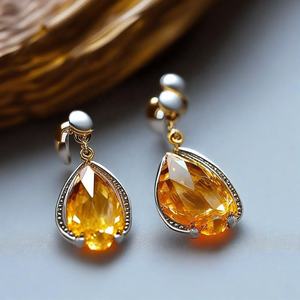 Pendientes colgantes de piedras preciosas con forma de limón y Plata de Ley 925 chapados en oro de 18 quilates para mujeres y niñas - Product Image 4