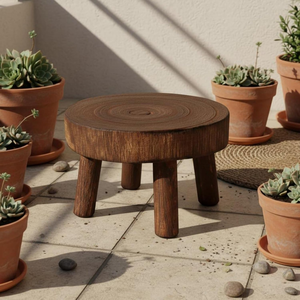 Handcrafted Wooden Four -Leg <b>Stool</b> Wood Plant Stand and Decorative <b>Stool</b> for Indoor Plants Home Decor Living Room Bedroom Garden - Product Image 6