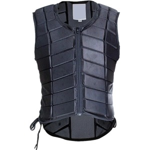 Chaleco de Seguridad para Montar a Caballo, Protector Corporal para Adultos, Espuma Segmentada, Cierre Frontal, Malla Ventilada Lateral, Cordones Negros - Product Image 1