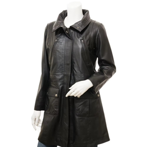 Chaqueta de Cuero de Oveja Genuina para Mujer, Diseño con Logotipo Personalizado, Impermeable, Forrada de Algodón Transpirable para Todas las Estaciones - Product Image 1