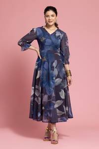 Vestido Holgado con Estampado de Océano Azul, el Más Vendido, Vestidos Cómodos para Mujer, Precio de Venta para Exportación - Product Image 2