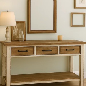 Mesa Consola de Madera para Sala de Estar y Entrada, Acabado con Base de Agua No Tóxica, Mueble Desmontable en Paquete Plano - Product Image 3