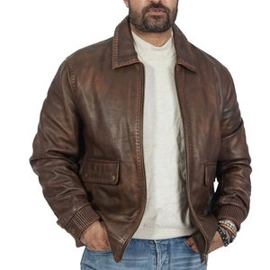 Chaqueta de Cuero de Primera Calidad para Hombre, Chaqueta de Cuero de Oveja Auténtica al por Mayor - Product Image 1